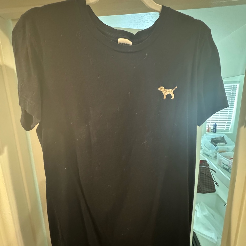 Black T-Shirt with Dog Logo